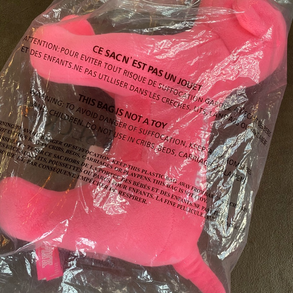 PINK stuffed dog